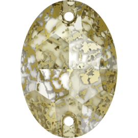 Нашивной кристалл Swarovski 3210, Gold Patina, 10*7мм