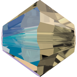 Бусина Swarovski 5328, Black Diamond Shimmer, 3мм