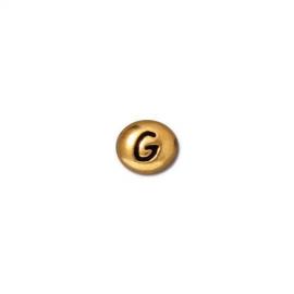 Бусина буква G, позолоченная, 6*7мм