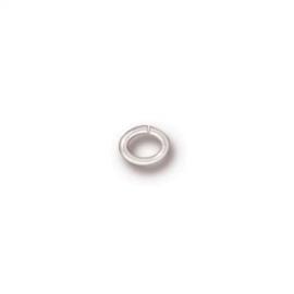 Кольцо соединительное, овал, посеребренное, 4мм